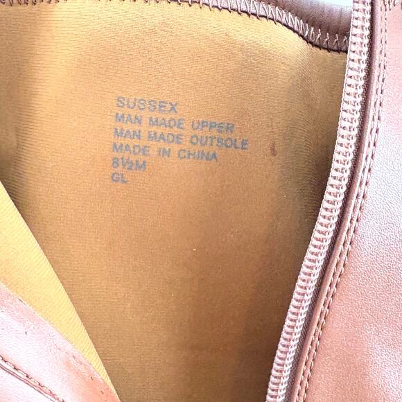 Aerosoles Sussex Platform Boots 8.5 NWOT Tan Brown Vegan Stretch Leather Ankle - Picture 9 of 9